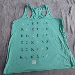 YOUNG & RECKLESS MINT GREEN TANK TOP